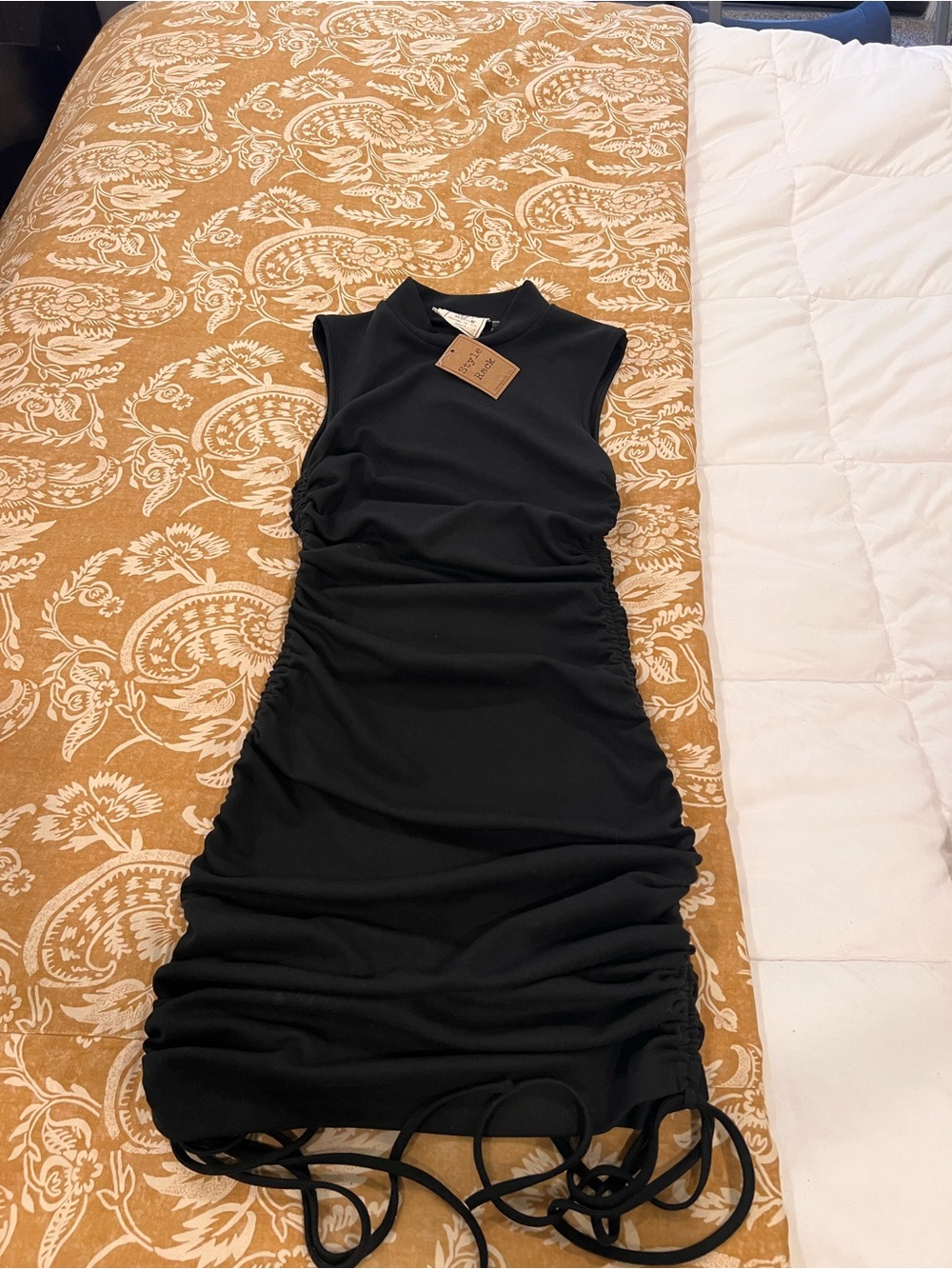 Style Rack Black Sleeveless Ruched Mini Dress